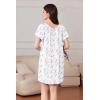 imageEkouaer Nightgowns for Women Short Sleeve Sleep Shirts Pleated Sleepdress Soft Sleepwear Victorian Ladies NightdressPurple Pink Floral