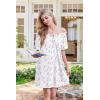 imageEkouaer Nightgowns for Women Short Sleeve Sleep Shirts Pleated Sleepdress Soft Sleepwear Victorian Ladies NightdressPurple Pink Floral