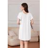 imageEkouaer Nightgowns for Women Short Sleeve Sleep Shirts Pleated Sleepdress Soft Sleepwear Victorian Ladies NightdressWhite