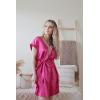 imageEkouaer Satin Nightgowns for Women Short Sleeve Nightshirt Silk Sleepwear Lace V Neck Pajama Dress SXXLRose Red