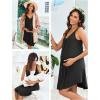 imageEkouaer Women 3 in 1 Labor and DeliveryMaternityNursing Nightgown Button Down Sleeveless Pregnancy Dress for BreastfeedingBlack
