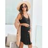 imageEkouaer Women 3 in 1 Labor and DeliveryMaternityNursing Nightgown Button Down Sleeveless Pregnancy Dress for BreastfeedingBlack