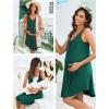 imageEkouaer Women 3 in 1 Labor and DeliveryMaternityNursing Nightgown Button Down Sleeveless Pregnancy Dress for BreastfeedingGreen