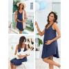imageEkouaer Women 3 in 1 Labor and DeliveryMaternityNursing Nightgown Button Down Sleeveless Pregnancy Dress for BreastfeedingNavy Blue