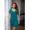 imageEkouaer Womens 2 Pack Nightgown V Neck Sleepshirt Short Sleeve Nightshirt Soft Sleep Dress with PocketsBlue Greenflower