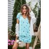 imageEkouaer Womens 2 Pack Nightgown V Neck Sleepshirt Short Sleeve Nightshirt Soft Sleep Dress with PocketsGrey Coffeeblue Star
