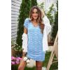 imageEkouaer Womens 2 Pack Nightgown V Neck Sleepshirt Short Sleeve Nightshirt Soft Sleep Dress with PocketsLeopardcloud