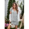 imageEkouaer Womens 2 Pack Nightgown V Neck Sleepshirt Short Sleeve Nightshirt Soft Sleep Dress with PocketsOrangegrey