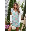 imageEkouaer Womens 2 Pack Nightgown V Neck Sleepshirt Short Sleeve Nightshirt Soft Sleep Dress with PocketsRose Flowergrey