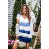 imageEkouaer Womens 2 Pack Nightgown V Neck Sleepshirt Short Sleeve Nightshirt Soft Sleep Dress with PocketsWhite Bluelight Blue