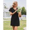 imageEkouaer Womens Cotton Nightgowns Soft Short Sleeve Sleep Shirts Printed Night Shirts Night DressBlack