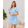imageEkouaer Womens Cotton Nightgowns Soft Short Sleeve Sleep Shirts Printed Night Shirts Night DressBlue Moon Print