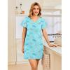 imageEkouaer Womens Cotton Nightgowns Soft Short Sleeve Sleep Shirts Printed Night Shirts Night DressGreen Flying Print