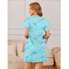 imageEkouaer Womens Cotton Nightgowns Soft Short Sleeve Sleep Shirts Printed Night Shirts Night DressGreen Flying Print