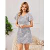 imageEkouaer Womens Cotton Nightgowns Soft Short Sleeve Sleep Shirts Printed Night Shirts Night DressGrey Coffee Print