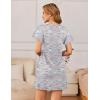 imageEkouaer Womens Cotton Nightgowns Soft Short Sleeve Sleep Shirts Printed Night Shirts Night DressGrey Coffee Print