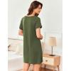 imageEkouaer Womens Sleep Shirt Short Sleeve Night Shirts Pullover Nightgown Soft Nightdress Sleepwear SXXLArmy Green