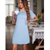 imageEkouaer Womens Sleep Shirt Short Sleeve Night Shirts Pullover Nightgown Soft Nightdress Sleepwear SXXLLight Blue