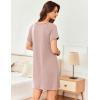imageEkouaer Womens Sleep Shirt Short Sleeve Night Shirts Pullover Nightgown Soft Nightdress Sleepwear SXXLPink