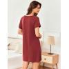 imageEkouaer Womens Sleep Shirt Short Sleeve Night Shirts Pullover Nightgown Soft Nightdress Sleepwear SXXLWine Red
