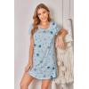 imageEkouaer Womens Sleep Shirts Short Sleeve Printed Nightgowns Crewneck Cute Soft Night Shirts S2XLBlue Star