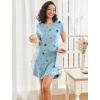 imageEkouaer Womens Sleep Shirts Short Sleeve Printed Nightgowns Crewneck Cute Soft Night Shirts S2XLBlue Star