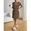 imageEkouaer Womens Sleep Shirts Short Sleeve Printed Nightgowns Crewneck Cute Soft Night Shirts S2XLLeopard Print