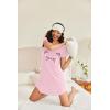 imageEkouaer Womens Sleep Shirts Short Sleeve Printed Nightgowns Crewneck Cute Soft Night Shirts S2XLPink Cat