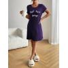 imageEkouaer Womens Sleep Shirts Short Sleeve Printed Nightgowns Crewneck Cute Soft Night Shirts S2XLPurple
