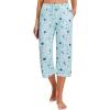 imageEkouaer 2 Pack Womens Capri Pajama Pants Printed Drawstring Comfy Pj Bottoms With PocketsBluePink