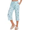 imageEkouaer 2 Pack Womens Capri Pajama Pants Printed Drawstring Comfy Pj Bottoms With PocketsBluePink