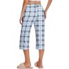 imageEkouaer 2 Pack Womens Capri Pajama Pants Printed Drawstring Comfy Pj Bottoms With PocketsPowder BluePeach