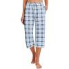 imageEkouaer 2 Pack Womens Capri Pajama Pants Printed Drawstring Comfy Pj Bottoms With PocketsPowder BluePeach