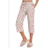 imageEkouaer 2 Pack Womens Capri Pajama Pants Printed Drawstring Comfy Pj Bottoms With PocketsPowder BluePeach
