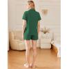 imageEkouaer Womens Cotton Pajamas Set Classic Short Sleeve Pjs Set Soft Button Down Sleepwear LoungewearEvergreen