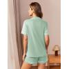 imageEkouaer Womens Pajama Set Button Down Sleepwear Short Sleeve Pjs Top and Short with Pocket Soft Lounge SetIce Green
