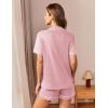 imageEkouaer Womens Pajama Set Button Down Sleepwear Short Sleeve Pjs Top and Short with Pocket Soft Lounge SetIcy Pink
