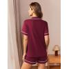 imageEkouaer Womens Pajama Set Button Down Sleepwear Short Sleeve Pjs Top and Short with Pocket Soft Lounge SetWind Red