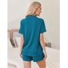 imageEkouaer Womens Pajamas 2 Piece Ribbed Knit Pjs Button Down Sleepwear Set Summer Casual Loungewear Lounge SetsLake Blue