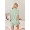 imageEkouaer Womens Pajamas 2 Piece Ribbed Knit Pjs Button Down Sleepwear Set Summer Casual Loungewear Lounge SetsLight Green