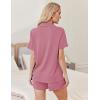 imageEkouaer Womens Pajamas 2 Piece Ribbed Knit Pjs Button Down Sleepwear Set Summer Casual Loungewear Lounge SetsMauve