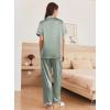imageEkouaer Womens Silk Pajama Sets Silky Short Sleeve Pjs 2 Piece Silk Button Down Pajamas Soft Satin Pj Pants SetIce Green