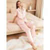 imageEkouaer Womens Silk Pajama Sets Silky Short Sleeve Pjs 2 Piece Silk Button Down Pajamas Soft Satin Pj Pants SetLight Pink