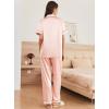 imageEkouaer Womens Silk Pajama Sets Silky Short Sleeve Pjs 2 Piece Silk Button Down Pajamas Soft Satin Pj Pants SetLight Pink