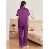 imageEkouaer Womens Silk Pajama Sets Silky Short Sleeve Pjs 2 Piece Silk Button Down Pajamas Soft Satin Pj Pants SetWineberry