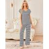 imageEkouaer 2 Pack Womens Pajamas Short Sleeve Sleepwear Top with Pants SuperSoft Printed Lounge Sets SXXLBlackBlack Stripe