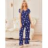 imageEkouaer 2 Pack Womens Pajamas Short Sleeve Sleepwear Top with Pants SuperSoft Printed Lounge Sets SXXLBlue MoonBlue Star