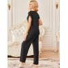 imageEkouaer 2 Pack Womens Pajamas Short Sleeve Sleepwear Top with Pants SuperSoft Printed Lounge Sets SXXLGray LeopardBlack