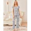 imageEkouaer 2 Pack Womens Pajamas Short Sleeve Sleepwear Top with Pants SuperSoft Printed Lounge Sets SXXLGray StarBlue Star
