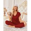 imageEkouaer 2 Pack Womens Pajamas Short Sleeve Sleepwear Top with Pants SuperSoft Printed Lounge Sets SXXLWine RedRed Stripe